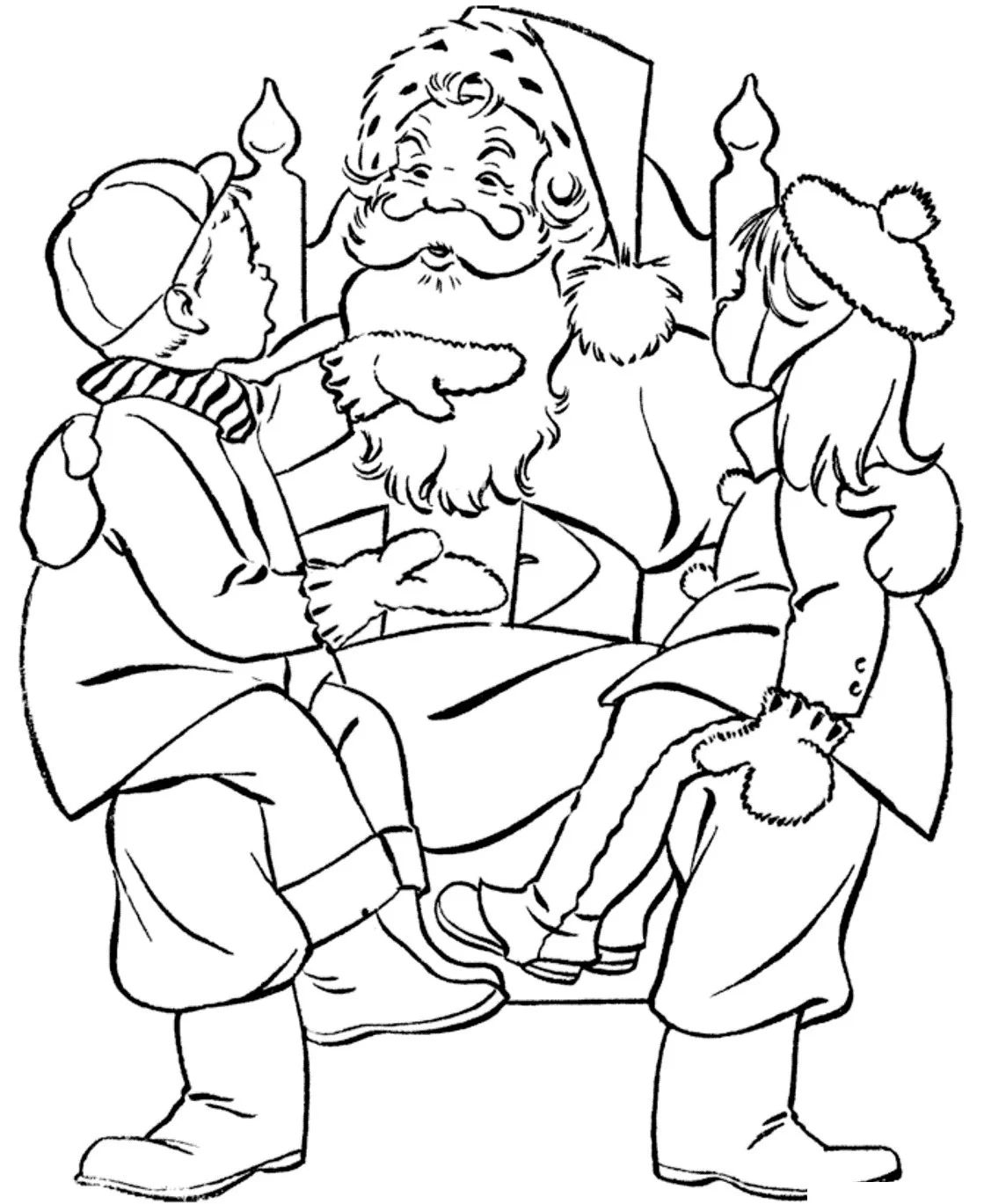 Çocuklar İçin Noel-Baba Boyama Sayfaları 
