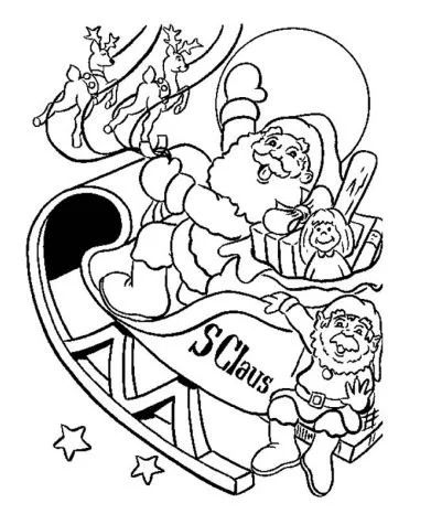 Çocuklar İçin Noel-Baba Boyama Sayfaları 