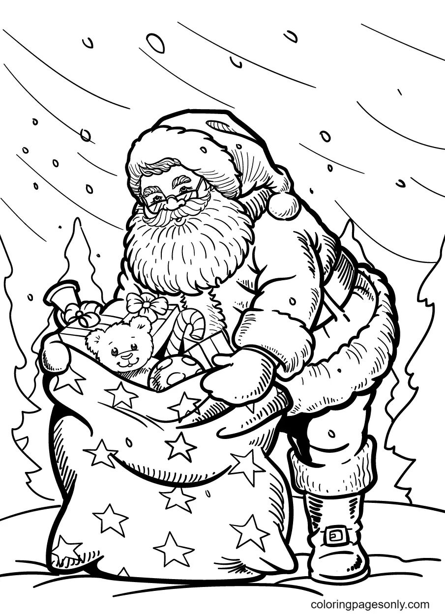 Çocuklar İçin Noel-Baba Boyama Sayfaları 