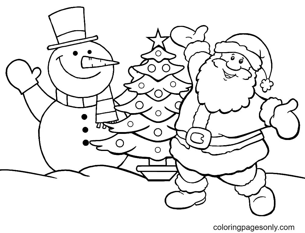 Çocuklar İçin Noel-Baba Boyama Sayfaları 