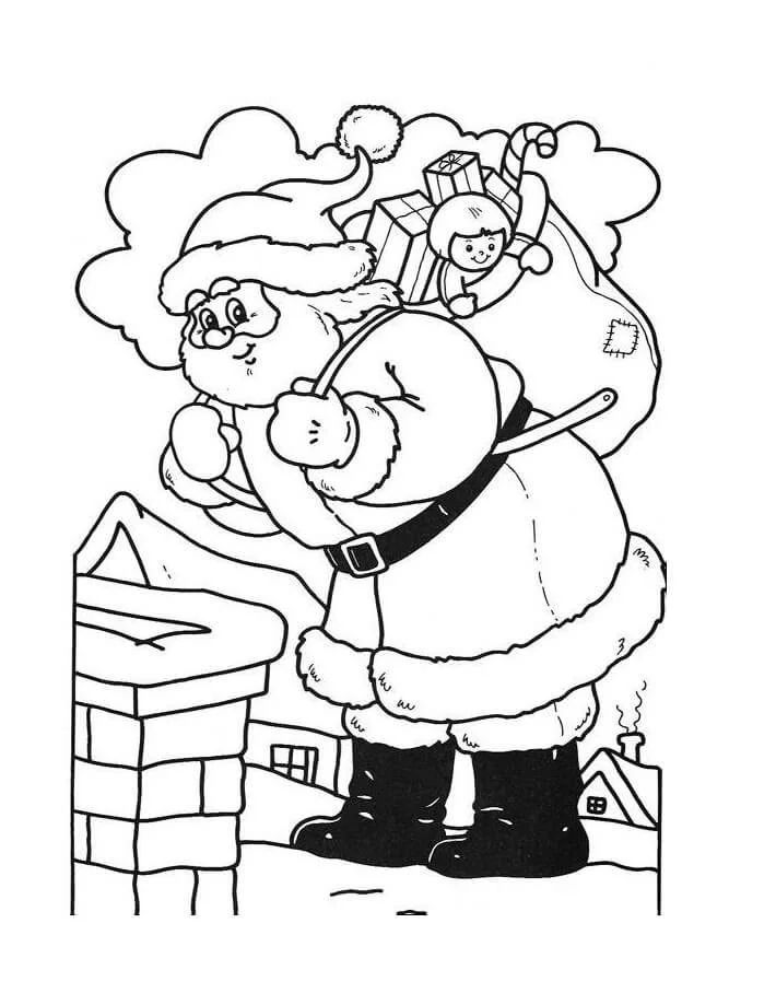 Çocuklar İçin Noel-Baba Boyama Sayfaları 