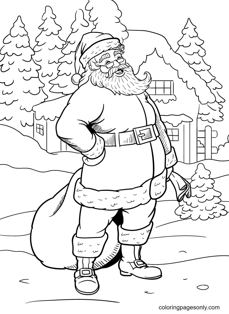 Çocuklar İçin Noel-Baba Boyama Sayfaları 