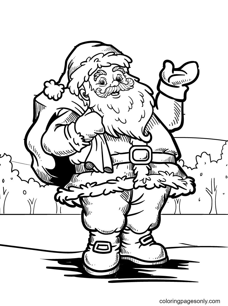 Çocuklar İçin Noel-Baba Boyama Sayfaları 