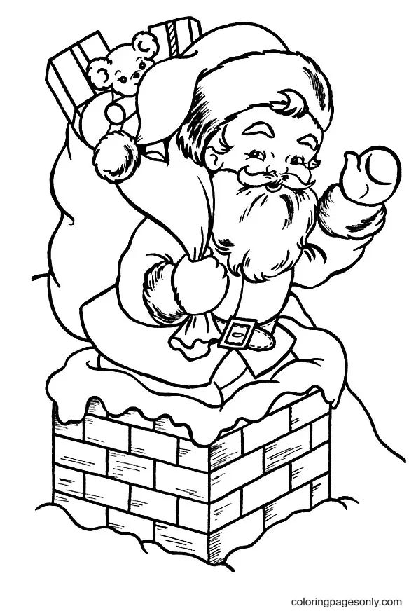 Çocuklar İçin Noel-Baba Boyama Sayfaları 