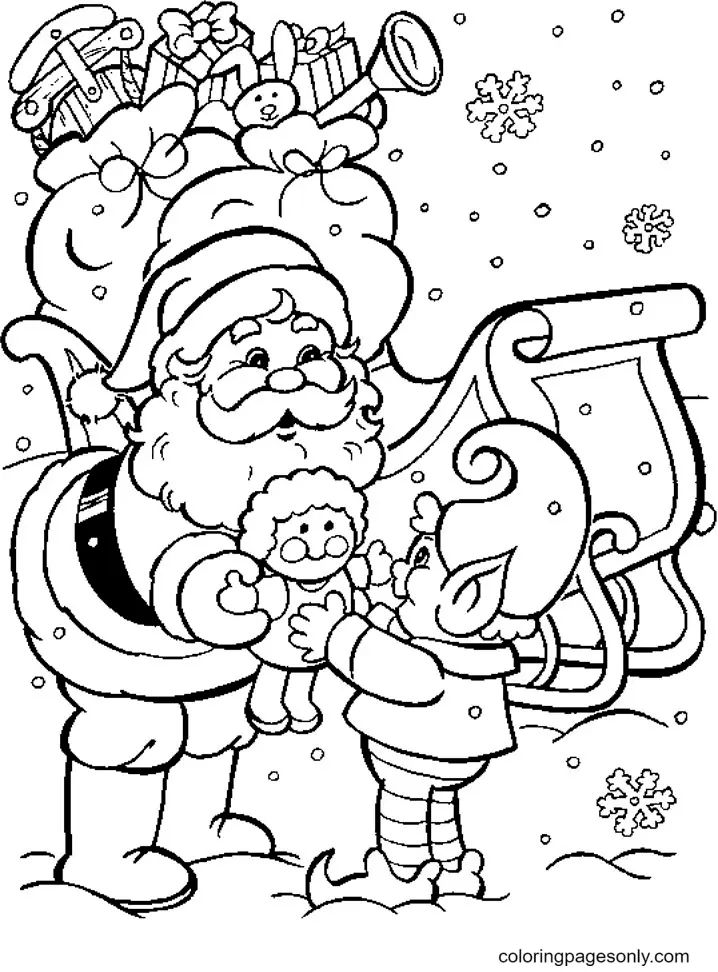 Çocuklar İçin Noel-Baba Boyama Sayfaları 