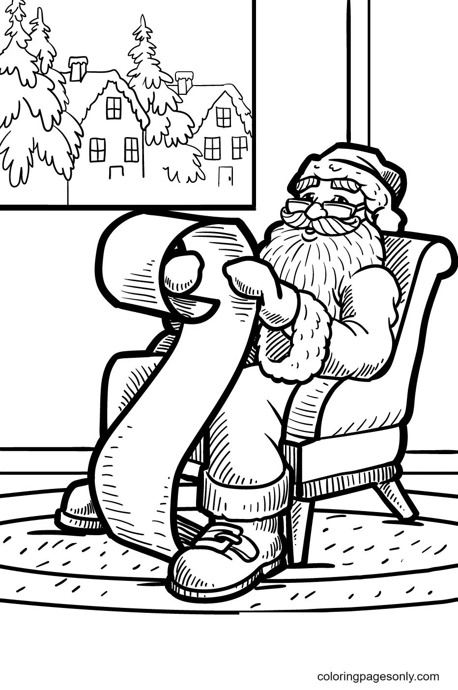 Çocuklar İçin Noel-Baba Boyama Sayfaları 