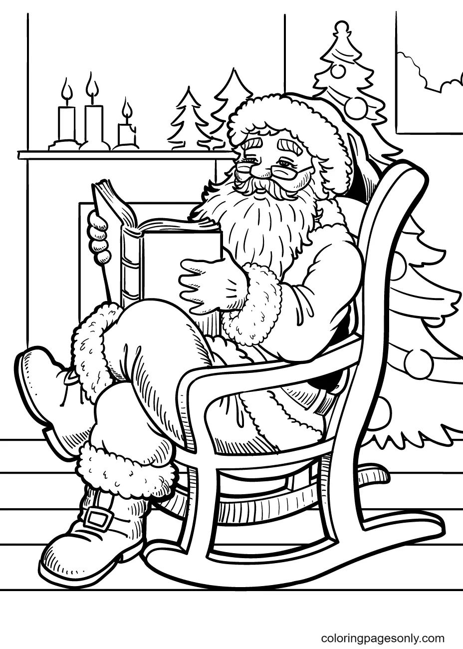 Çocuklar İçin Noel-Baba Boyama Sayfaları 