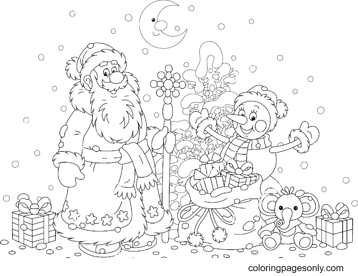 Çocuklar İçin Noel-Baba Boyama Sayfaları 