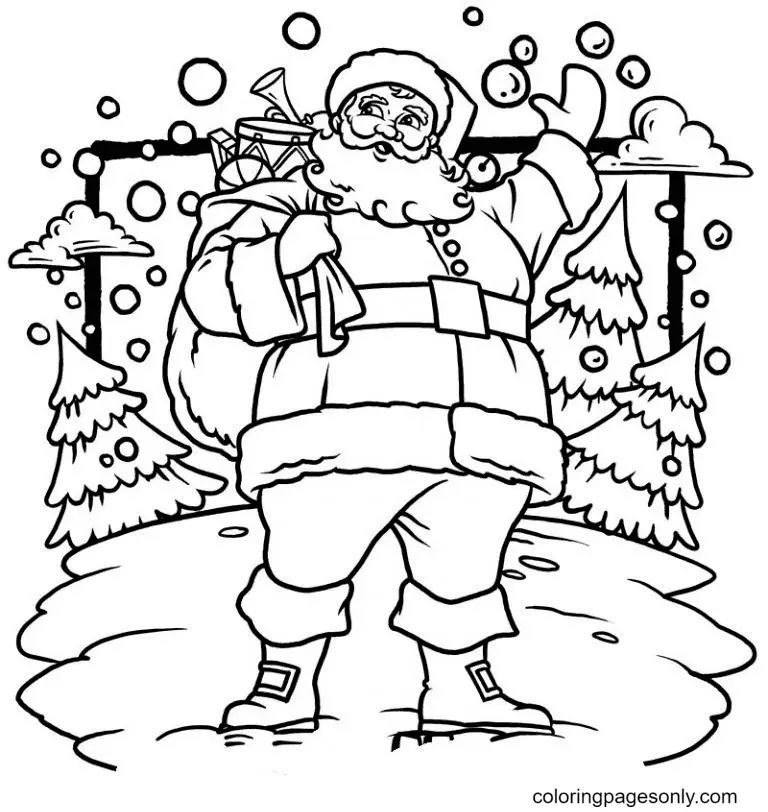 Çocuklar İçin Noel-Baba Boyama Sayfaları 