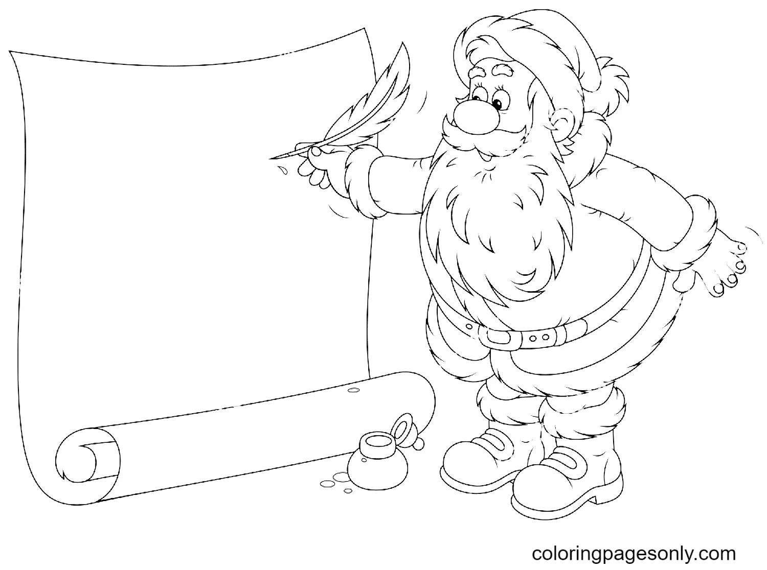 Çocuklar İçin Noel-Baba Boyama Sayfaları 
