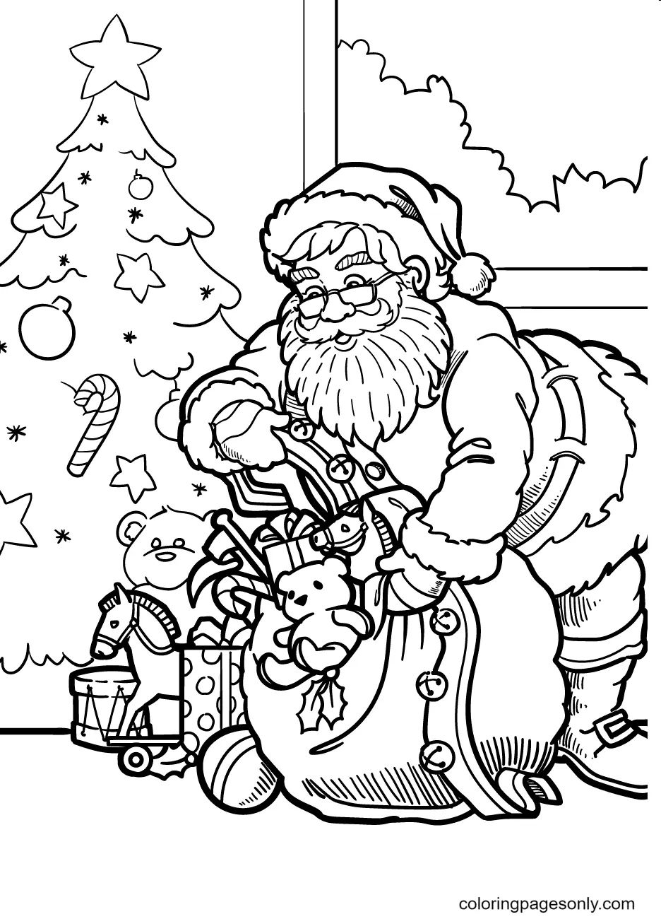 Çocuklar İçin Noel-Baba Boyama Sayfaları 