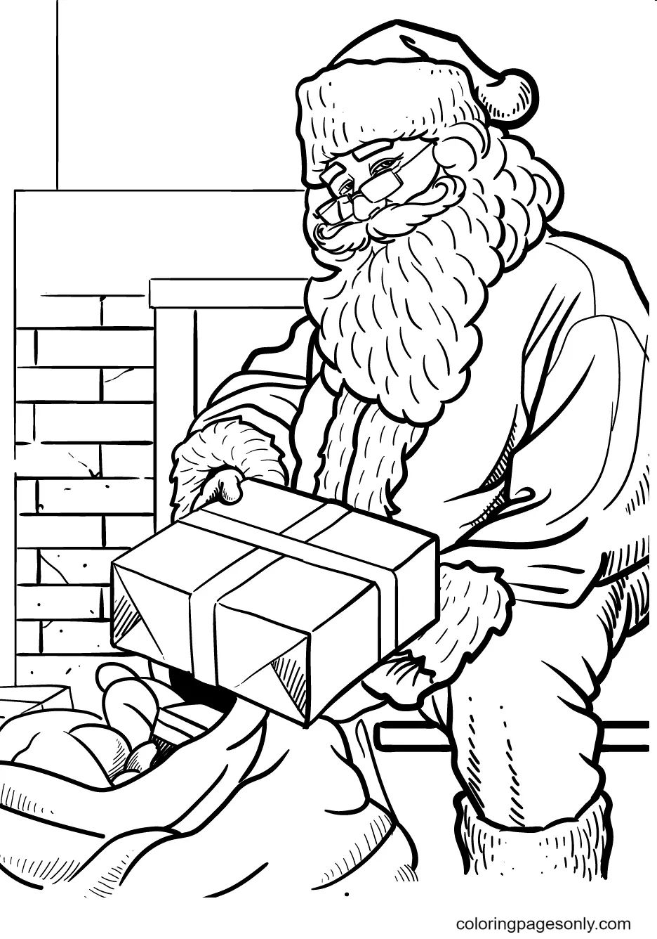 Çocuklar İçin Noel-Baba Boyama Sayfaları 