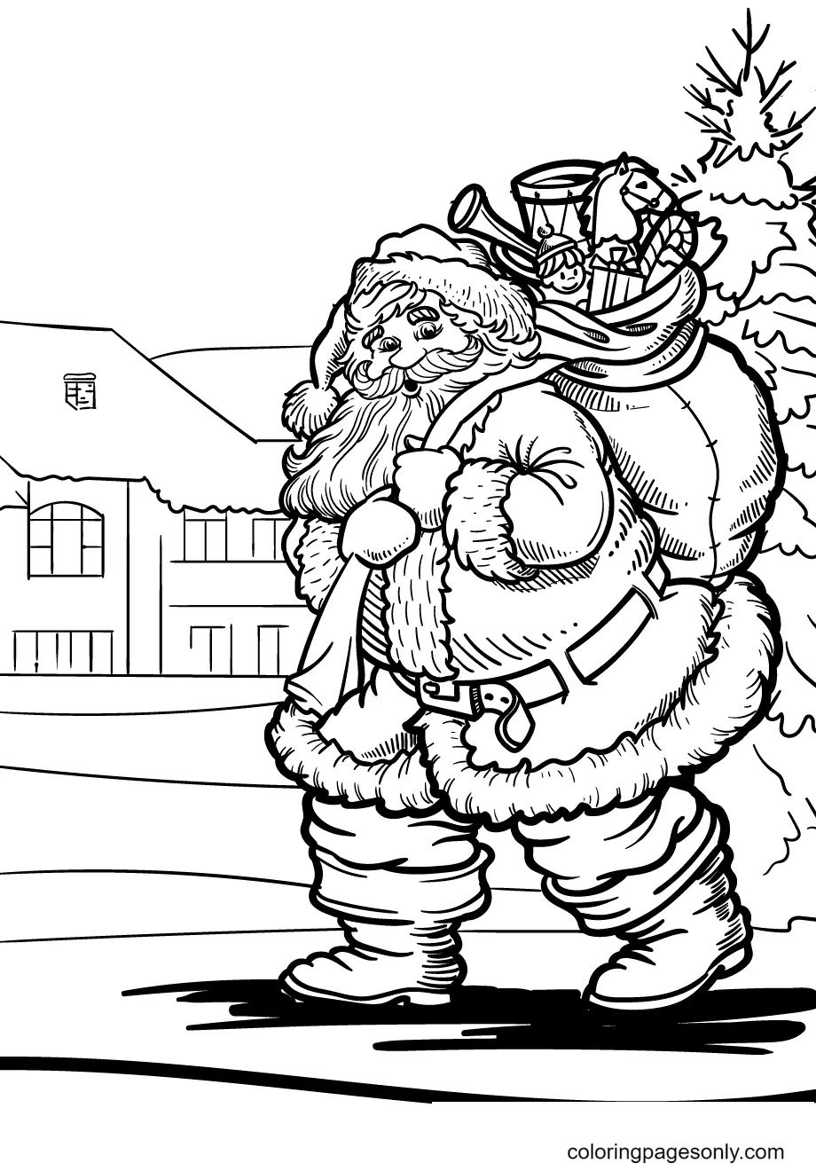 Çocuklar İçin Noel-Baba Boyama Sayfaları 