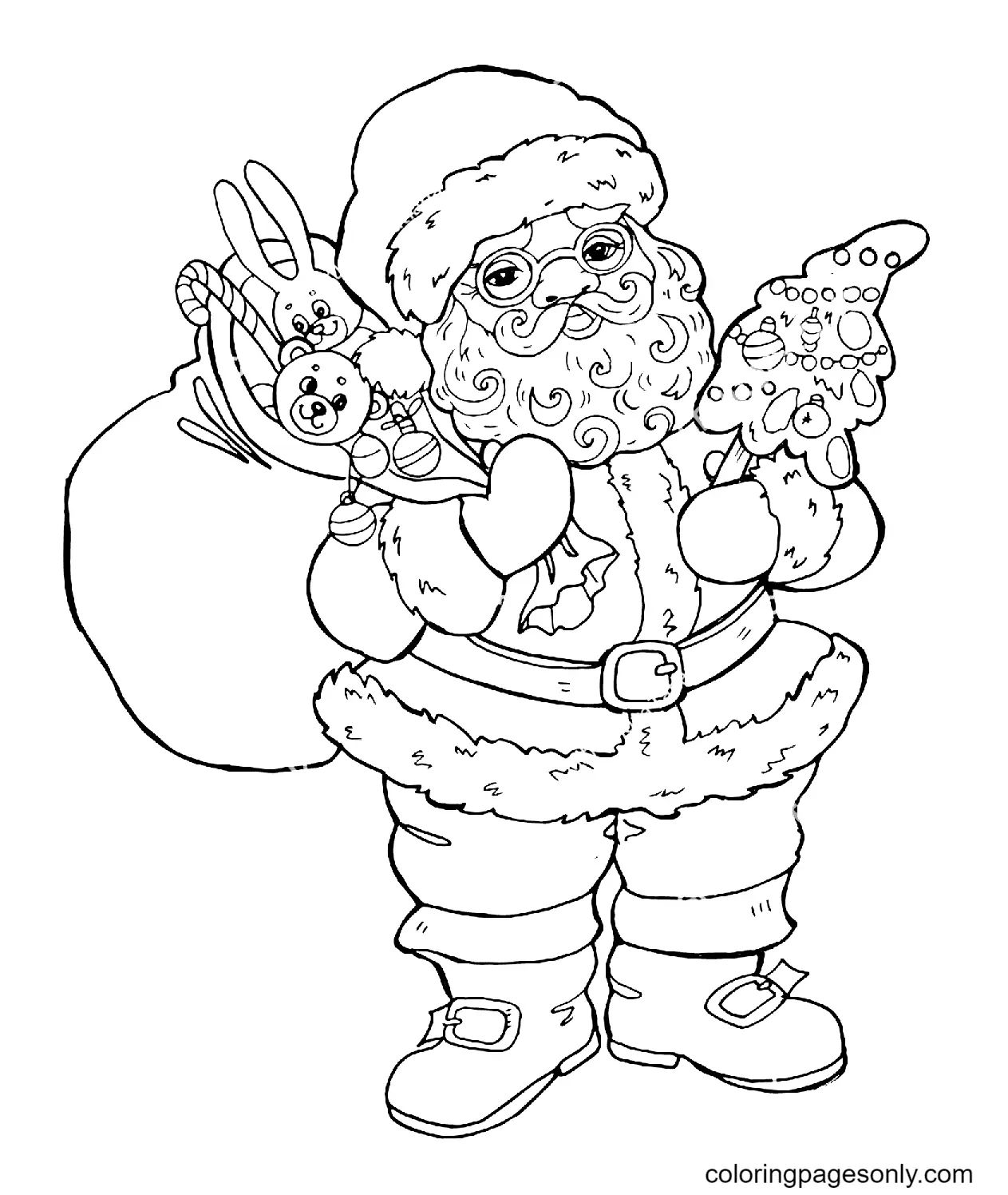 Çocuklar İçin Noel-Baba Boyama Sayfaları 