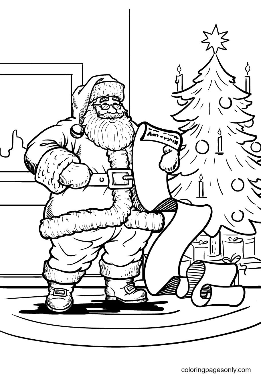 Çocuklar İçin Noel-Baba Boyama Sayfaları 