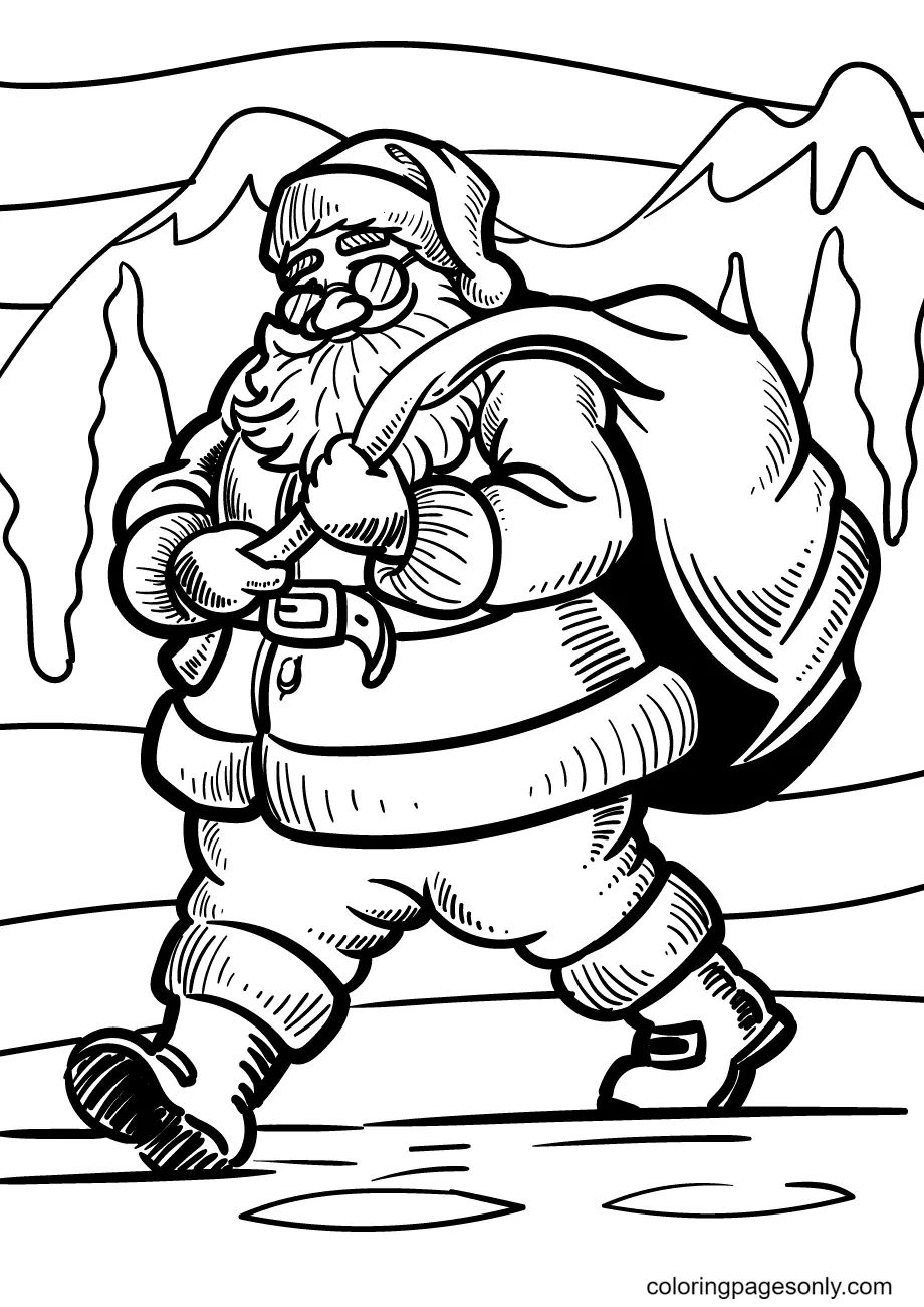 Çocuklar İçin Noel-Baba Boyama Sayfaları 