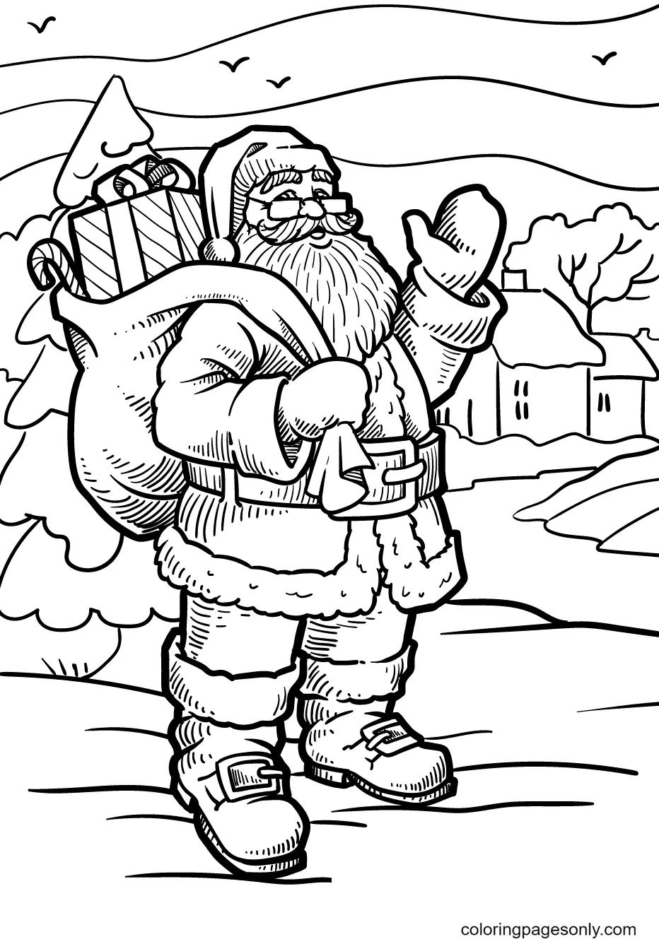 Çocuklar İçin Noel-Baba Boyama Sayfaları 
