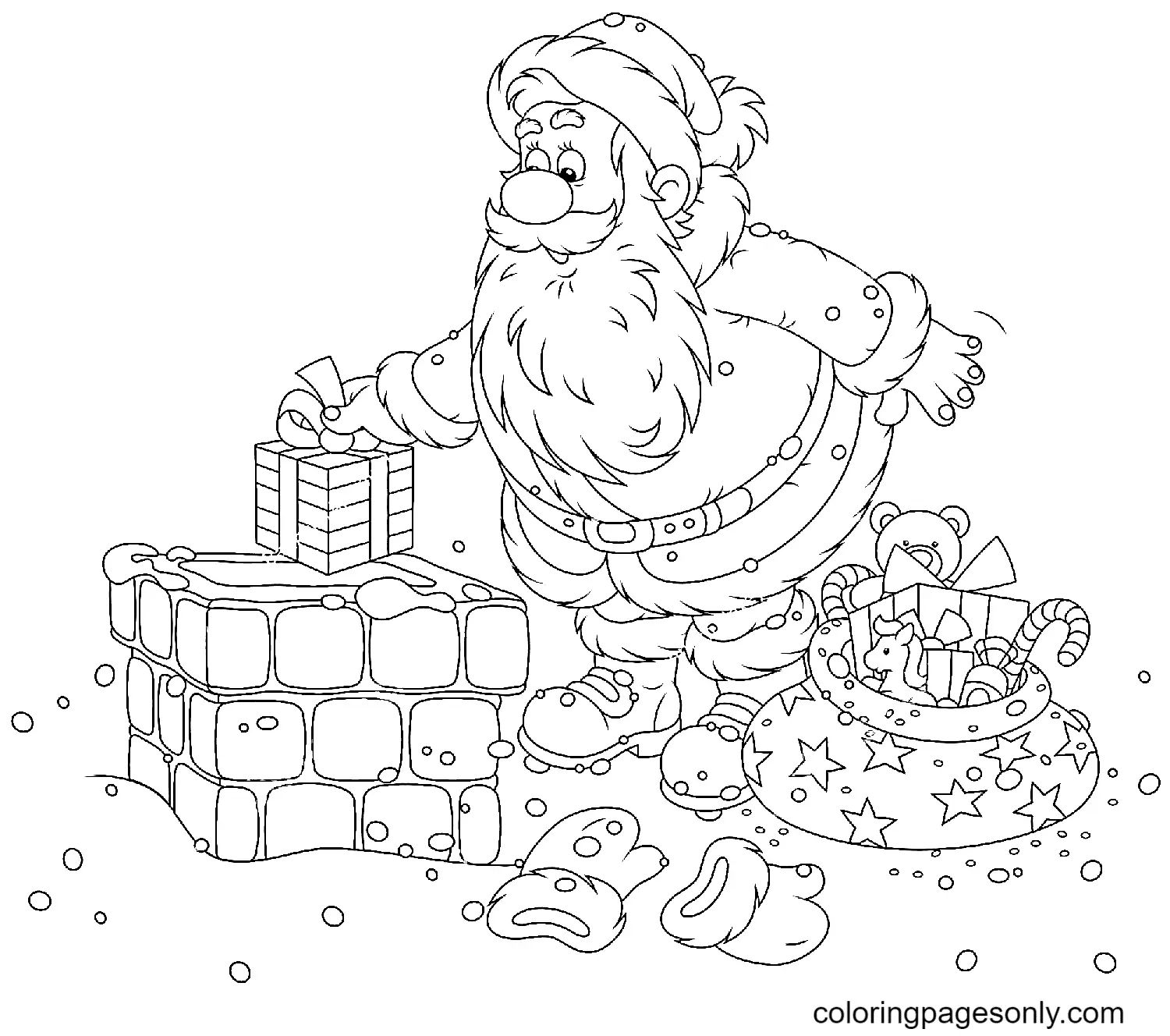 Çocuklar İçin Noel-Baba Boyama Sayfaları 