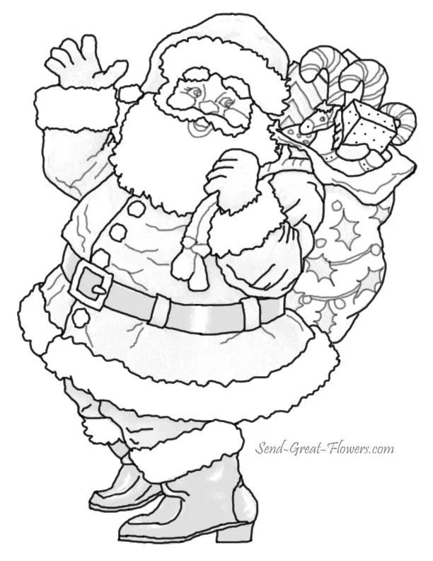 Çocuklar İçin Noel-Baba Boyama Sayfaları 