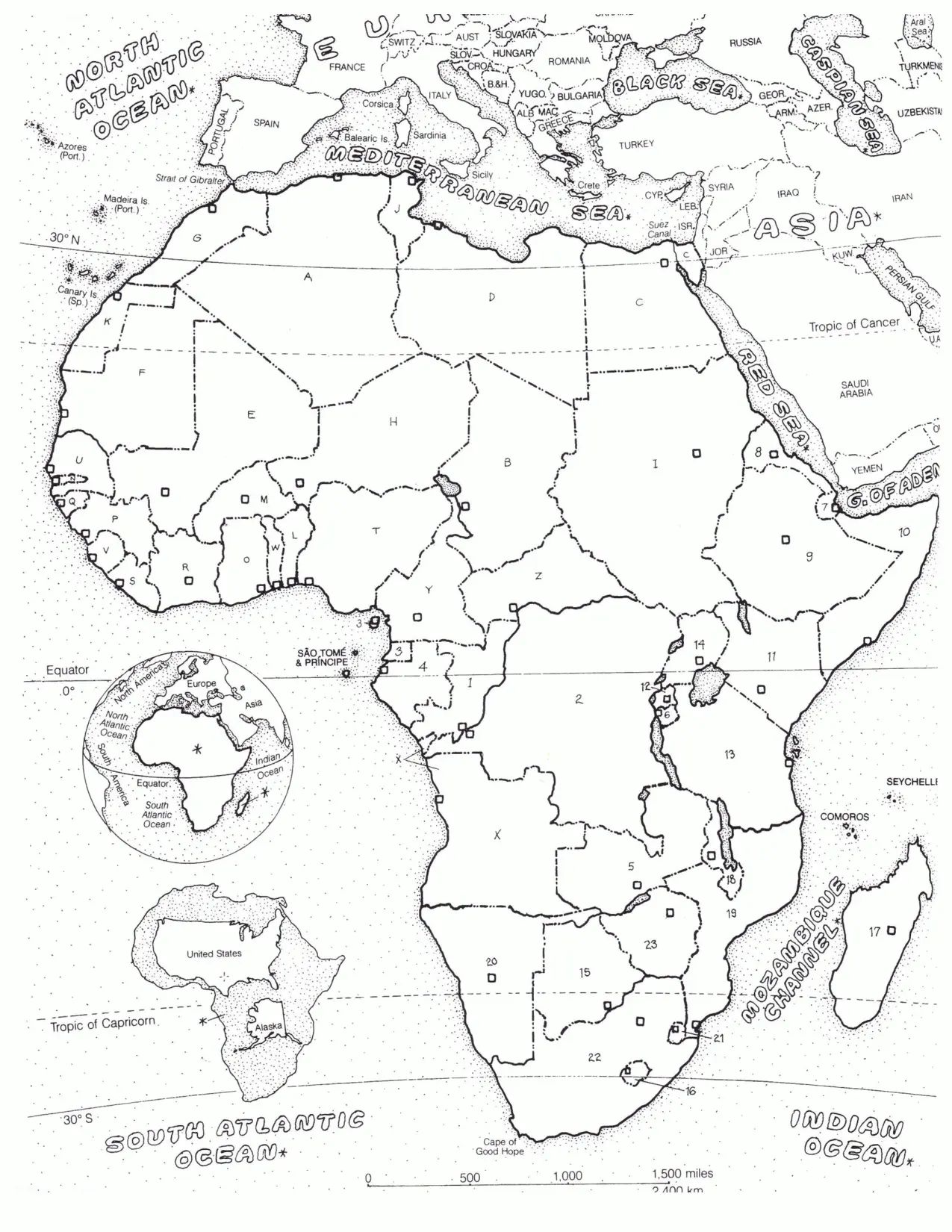 Çocuklar İçin  Ülkeler Medeniyetler Afrika Boyama Sayfaları 