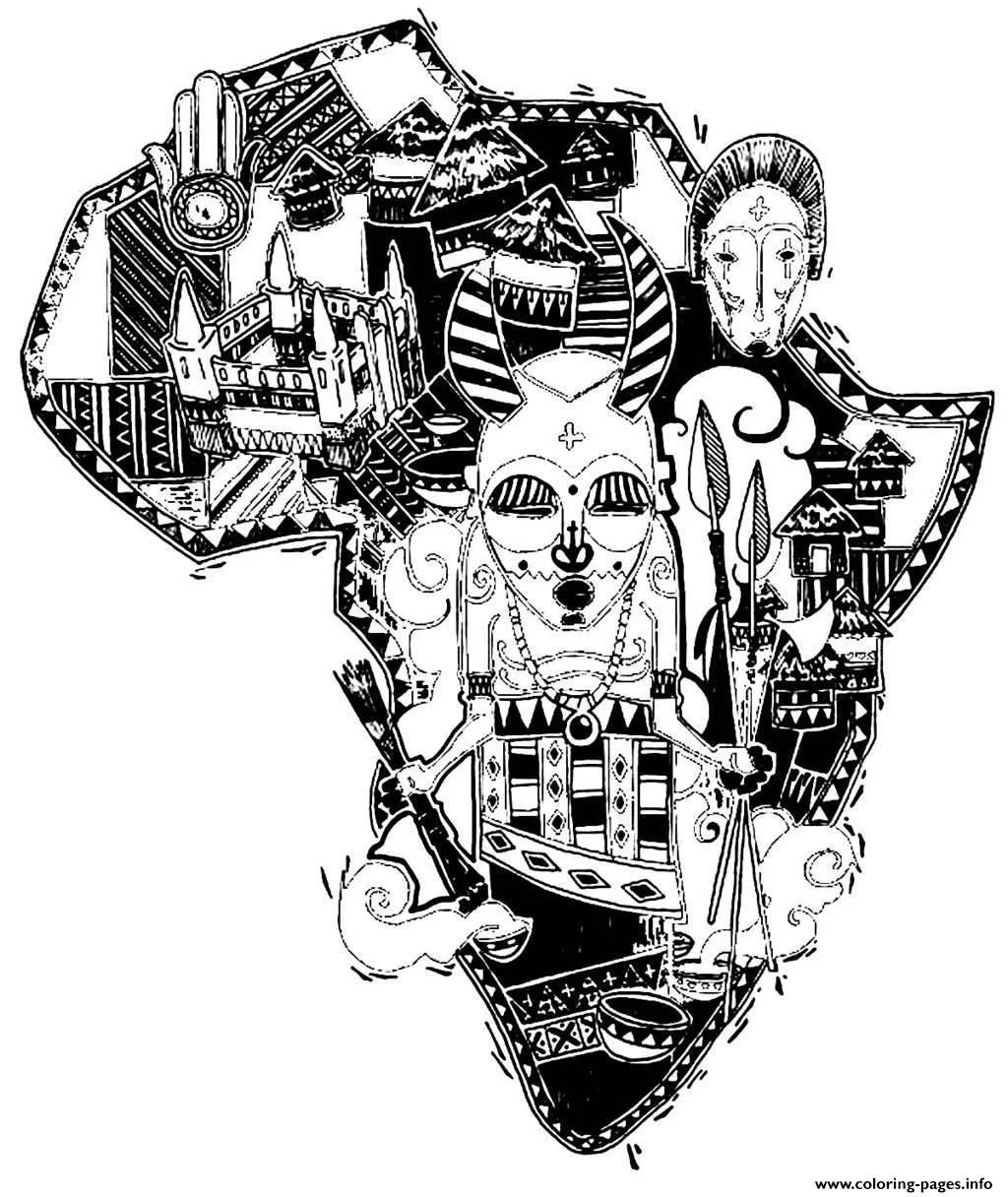 Çocuklar İçin  Ülkeler Medeniyetler Afrika Boyama Sayfaları 