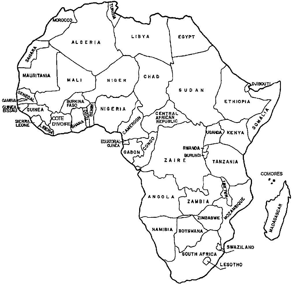 Çocuklar İçin  Ülkeler Medeniyetler Afrika Boyama Sayfaları 