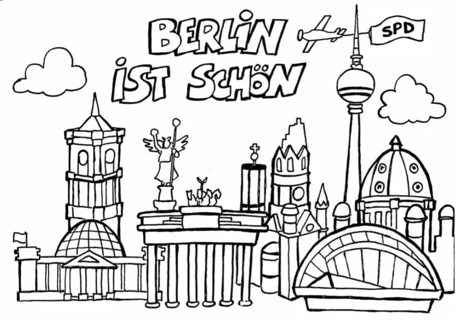 Çocuklar İçin  Ülkeler Medeniyetler Berlin Boyama Sayfaları 