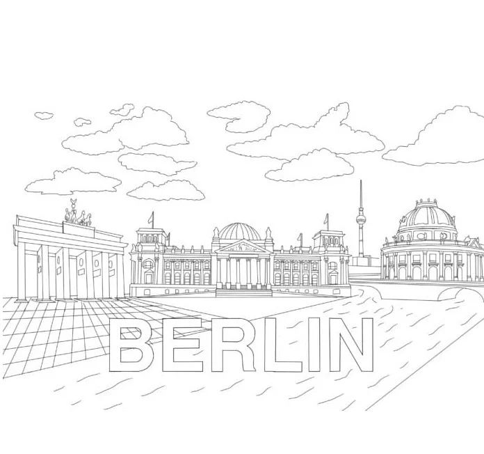 Çocuklar İçin  Ülkeler Medeniyetler Berlin Boyama Sayfaları 