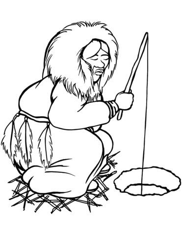 Çocuklar İçin  Ülkeler Medeniyetler Eskimo Boyama Sayfaları 