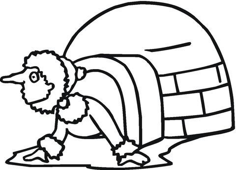 Çocuklar İçin  Ülkeler Medeniyetler Eskimo Boyama Sayfaları 