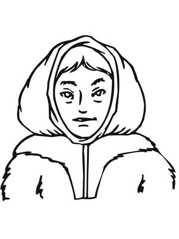 Çocuklar İçin  Ülkeler Medeniyetler Eskimo Boyama Sayfaları 