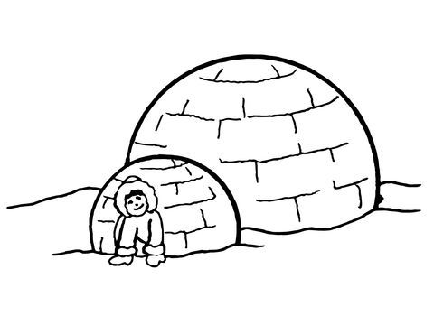 Çocuklar İçin  Ülkeler Medeniyetler Eskimo Boyama Sayfaları 