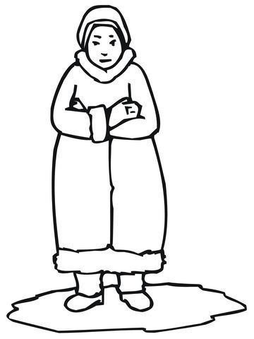 Çocuklar İçin  Ülkeler Medeniyetler Eskimo Boyama Sayfaları 
