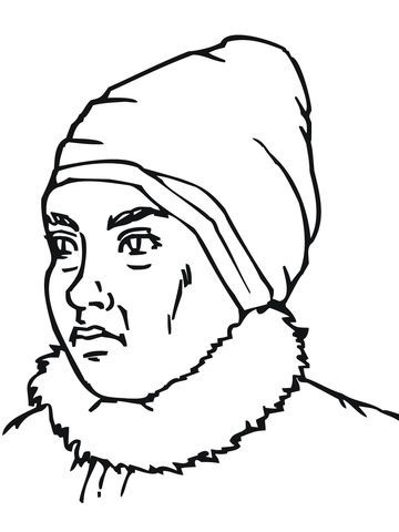 Çocuklar İçin  Ülkeler Medeniyetler Eskimo Boyama Sayfaları 