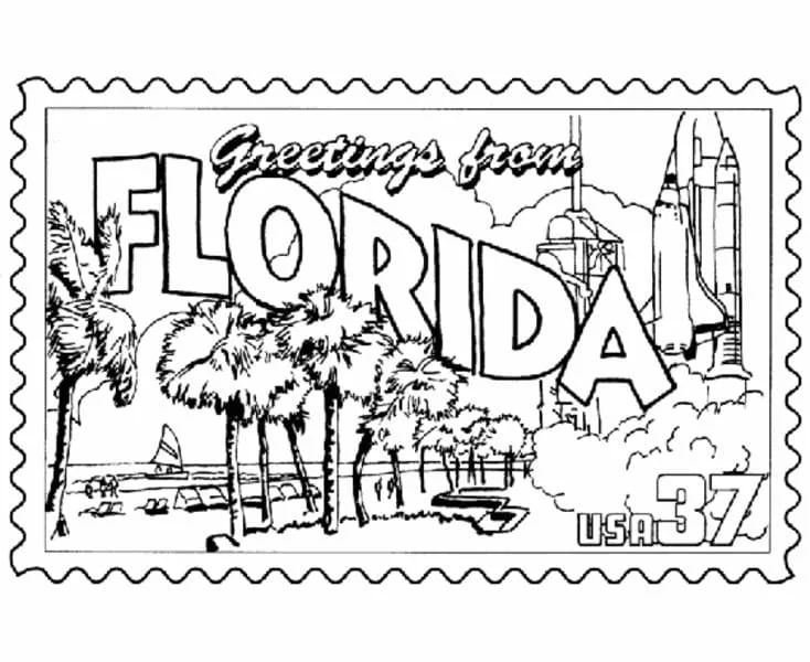 Çocuklar İçin  Ülkeler Medeniyetler Florida Boyama Sayfaları 
