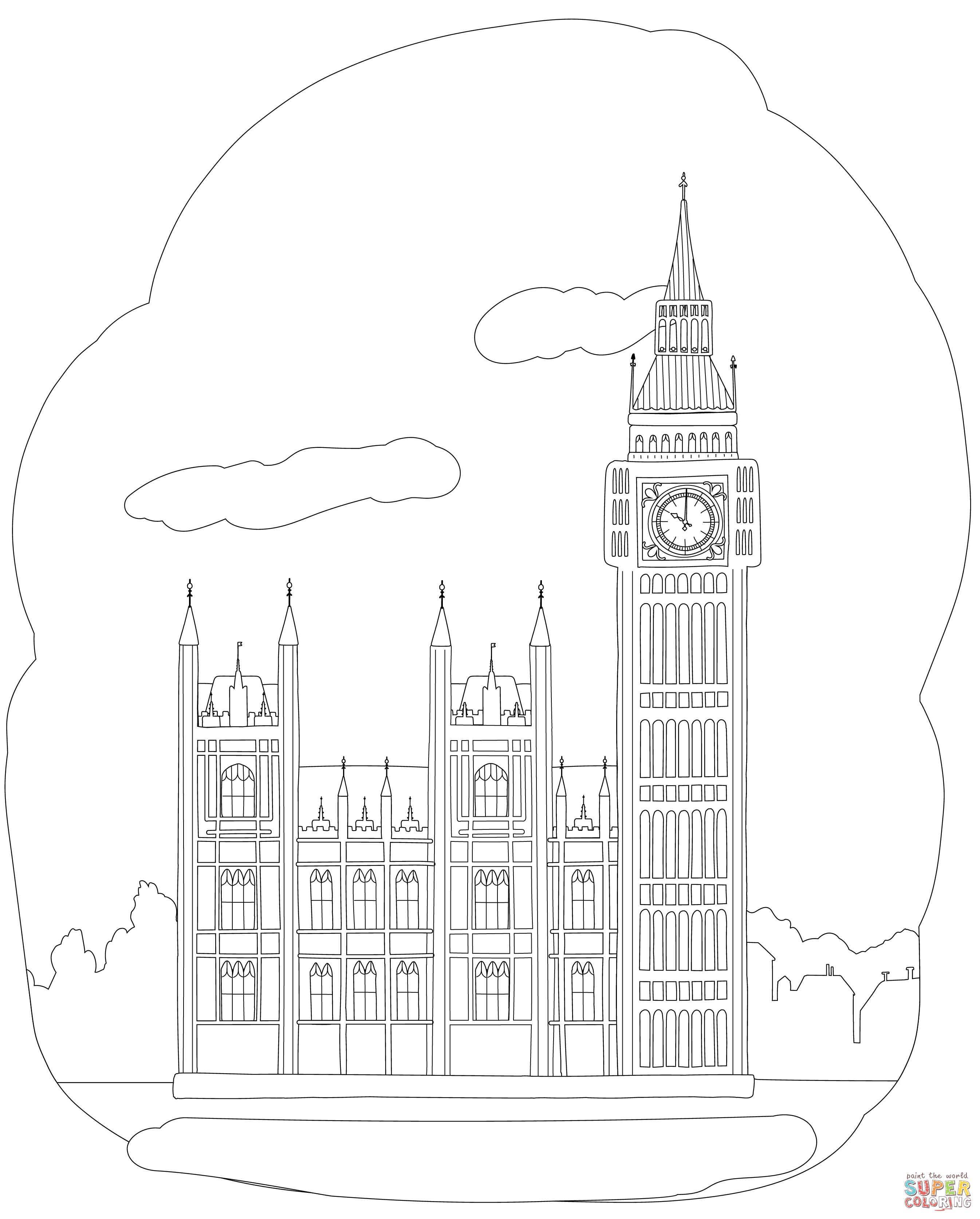 Çocuklar İçin  Ülkeler Medeniyetler Londra Boyama Sayfaları 