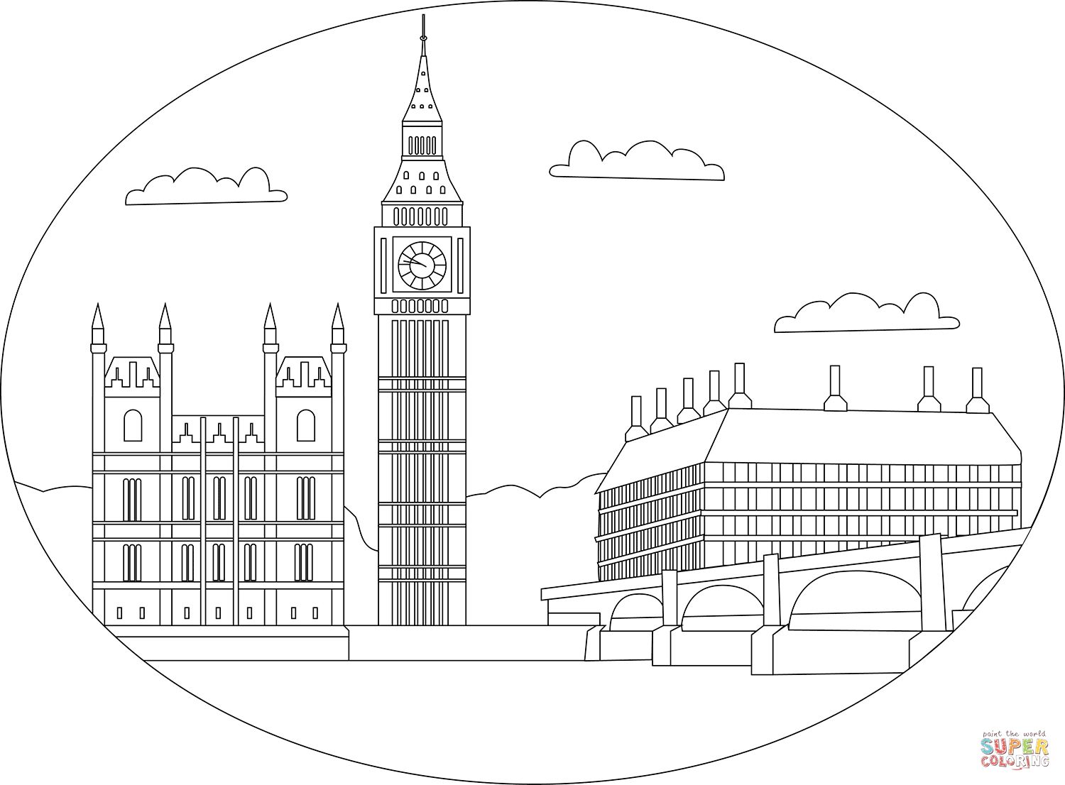 Çocuklar İçin  Ülkeler Medeniyetler Londra Boyama Sayfaları 