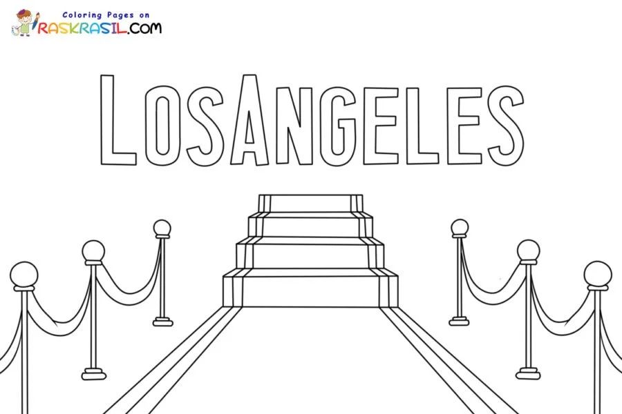Çocuklar İçin  Ülkeler Medeniyetler Los-Angeles Boyama Sayfaları 