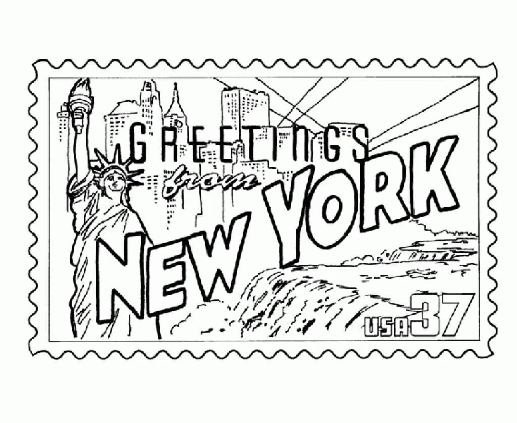 Çocuklar İçin  Ülkeler Medeniyetler Newyork Boyama Sayfaları 