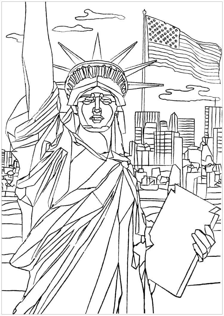 Çocuklar İçin  Ülkeler Medeniyetler Newyork Boyama Sayfaları 