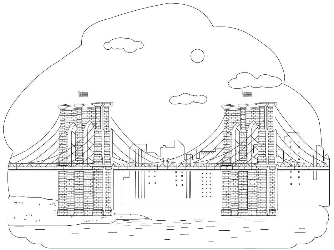 Çocuklar İçin  Ülkeler Medeniyetler Newyork Boyama Sayfaları 