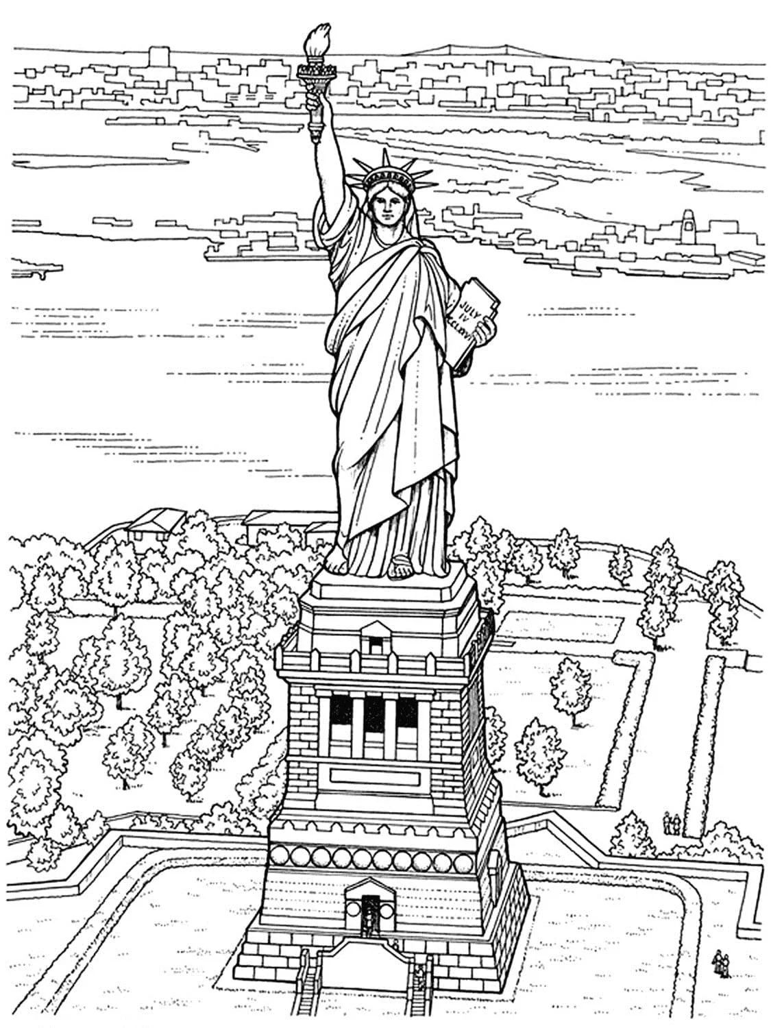 Çocuklar İçin  Ülkeler Medeniyetler Newyork Boyama Sayfaları 
