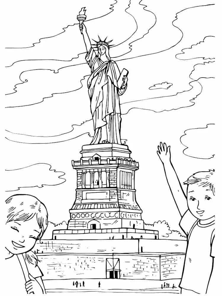 Çocuklar İçin  Ülkeler Medeniyetler Newyork Boyama Sayfaları 
