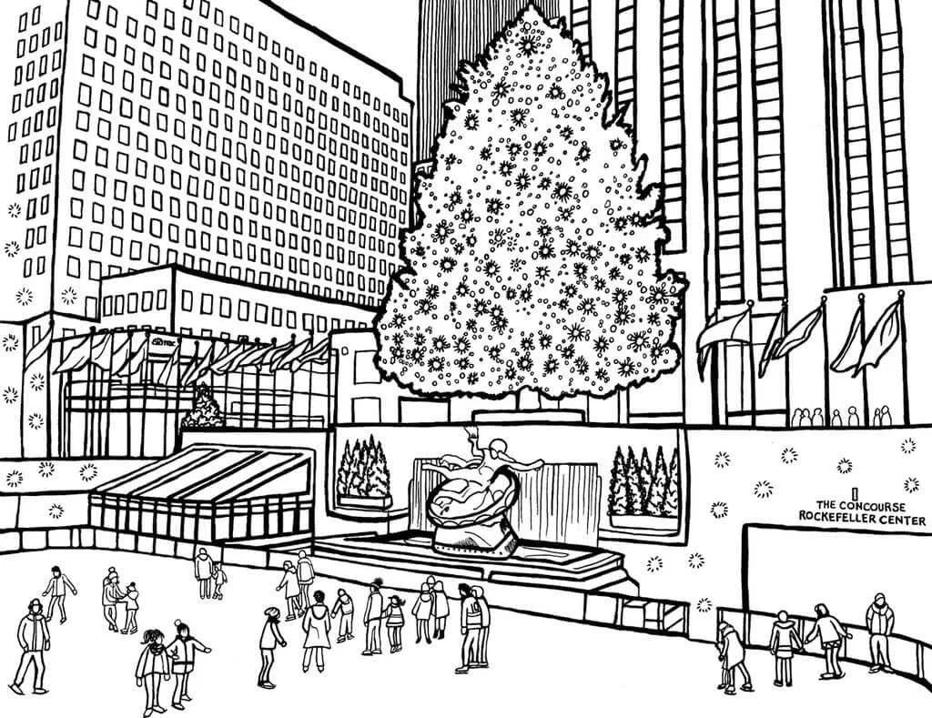 Çocuklar İçin  Ülkeler Medeniyetler Newyork Boyama Sayfaları 