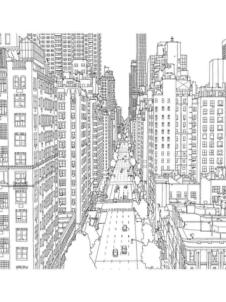 Çocuklar İçin  Ülkeler Medeniyetler Newyork Boyama Sayfaları 