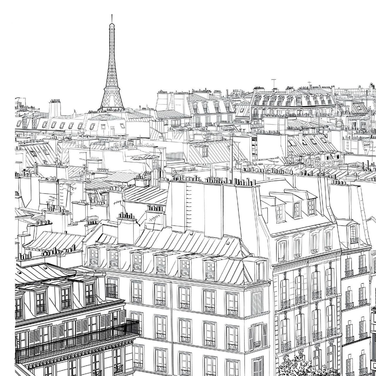 Çocuklar İçin  Ülkeler Medeniyetler Paris Boyama Sayfaları 