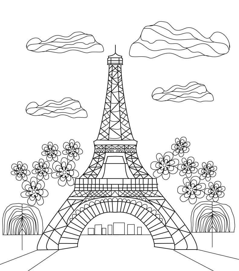 Çocuklar İçin  Ülkeler Medeniyetler Paris Boyama Sayfaları 