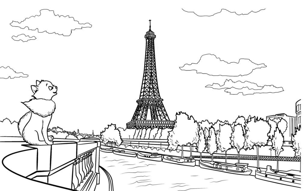 Çocuklar İçin  Ülkeler Medeniyetler Paris Boyama Sayfaları 