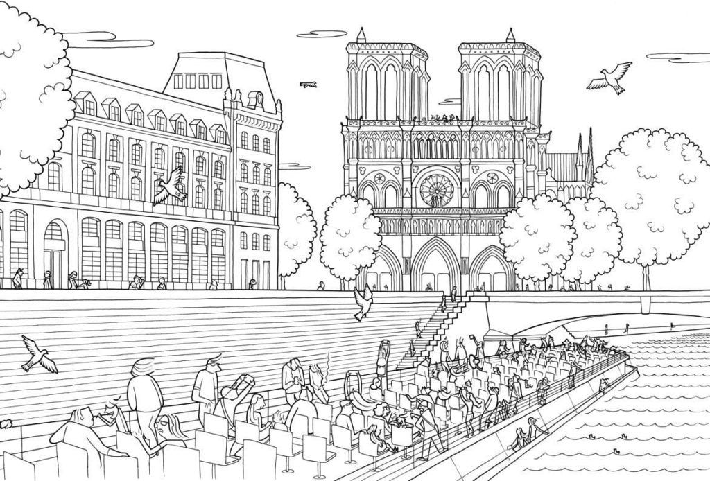 Çocuklar İçin  Ülkeler Medeniyetler Paris Boyama Sayfaları 
