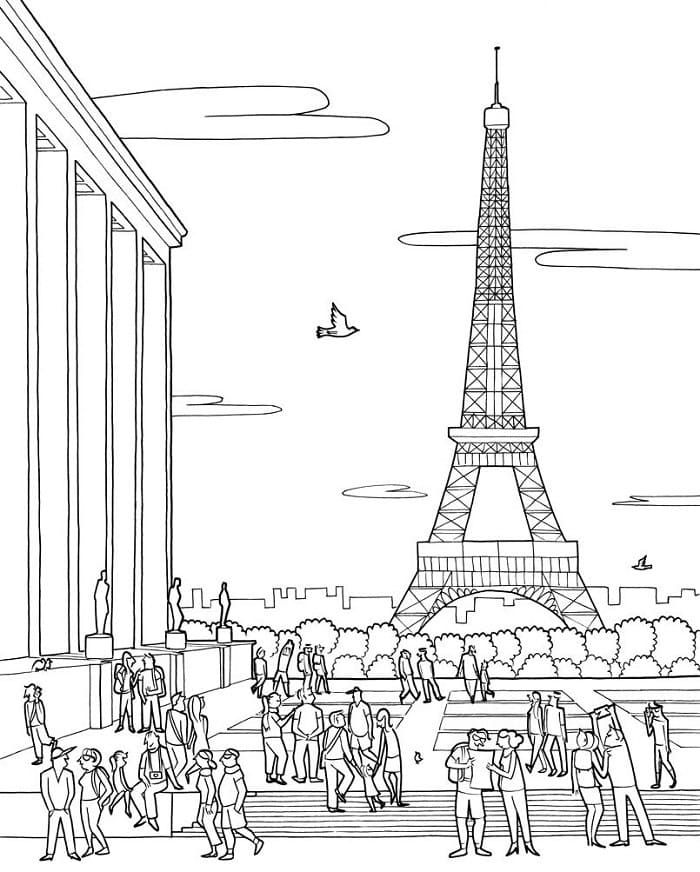Çocuklar İçin  Ülkeler Medeniyetler Paris Boyama Sayfaları 